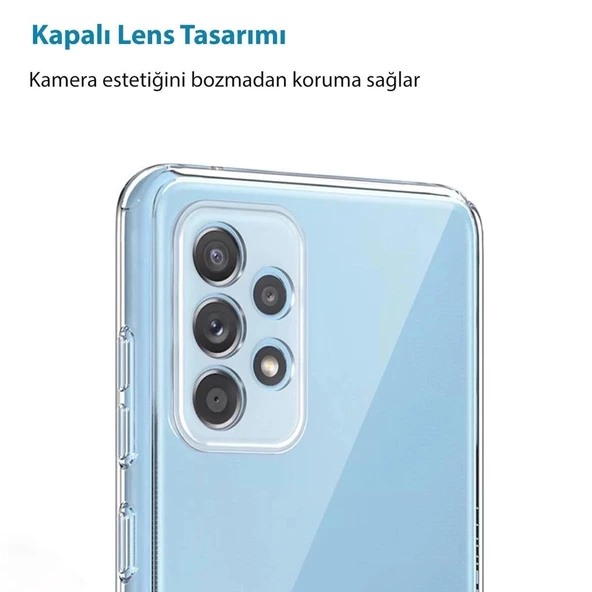 Samsung Galaxy A22 Kamera Korumalı Şeffaf Tıpalı Silikon Kılıf - Resim 2