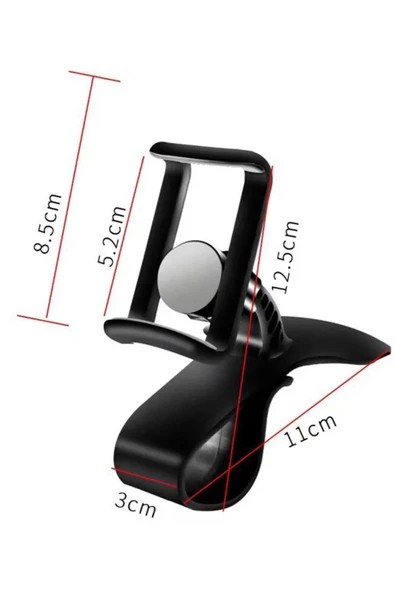 BUFFER® Araç İçi Konsola Takılan Döner Başlıklı Telefon Kıskacı Telefon Tutucu - 8