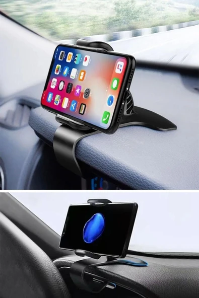 BUFFER® Araç İçi Konsola Takılan Döner Başlıklı Telefon Kıskacı Telefon Tutucu - 10
