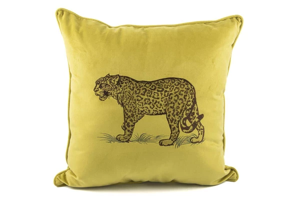 Mikasa Moor Leopar Nakışlı Lemoni 55x55 Yastık