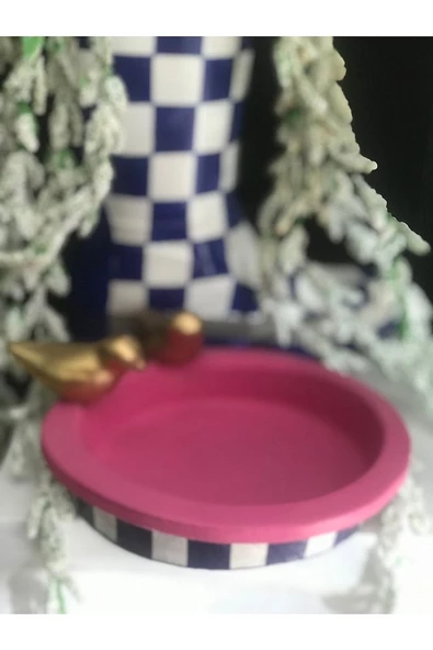 Kuş Detaylı Naturel Tabak - 7