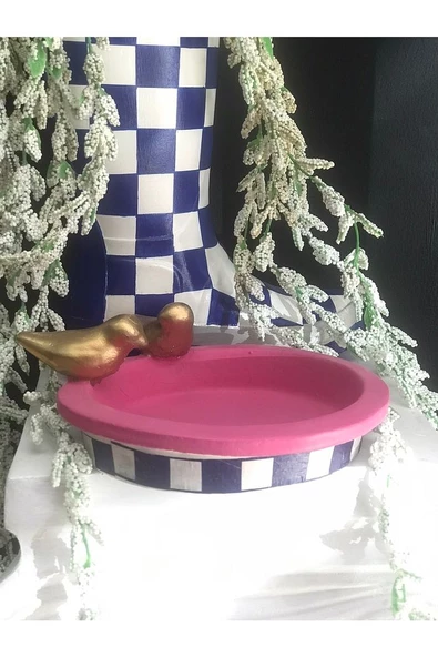 Kuş Detaylı Naturel Tabak - 5