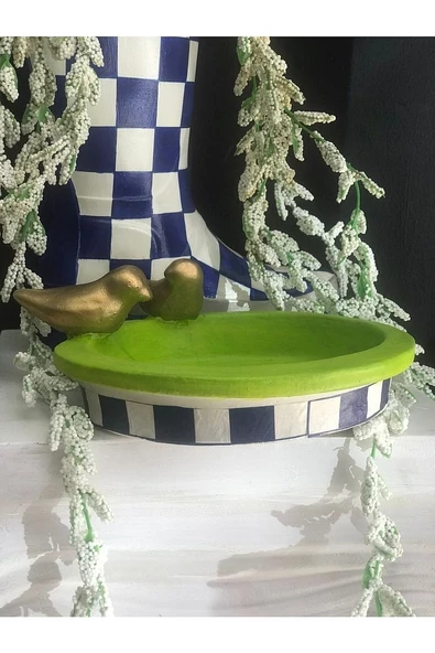 Kuş Detaylı Naturel Tabak - 2