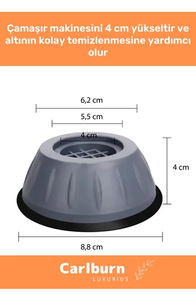 Özel Üretim Gürültü Engelleyici Titreşim Önleyici Kauçuk Çamaşır Bulaşık Makinesi 12 Adet Ayak Pedi - 2