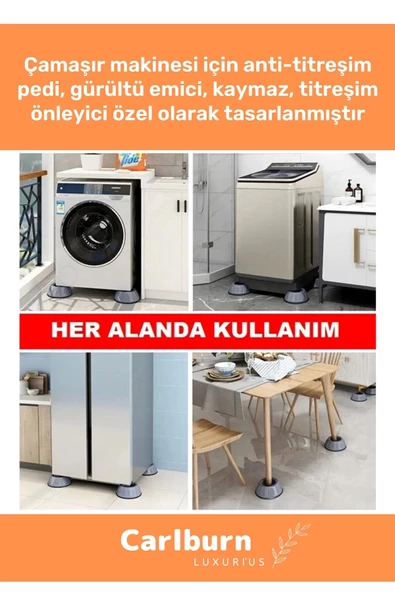Özel Üretim Gürültü Engelleyici Titreşim Önleyici Kauçuk Çamaşır Bulaşık Makinesi 12 Adet Ayak Pedi - 3