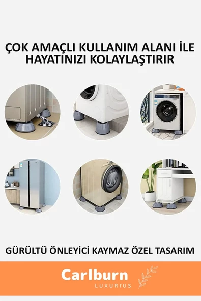 Özel Üretim Gürültü Engelleyici Titreşim Önleyici Kauçuk Çamaşır Bulaşık Makinesi 12 Adet Ayak Pedi - 5
