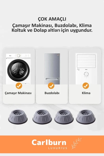 Özel Üretim Gürültü Engelleyici Titreşim Önleyici Kauçuk Çamaşır Bulaşık Makinesi 12 Adet Ayak Pedi - 6