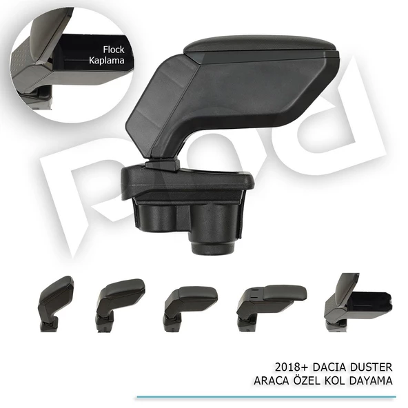 Dacia Duster Araca Özel Kol Dayama Kolçak Siyah 2018+ sonrası modellere uyumlu - 4