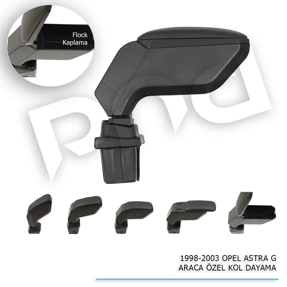 Opel Astra G Araca Özel Kol Dayama Kolçak Siyah 1998-2003 arası modellere uyumlu - 2