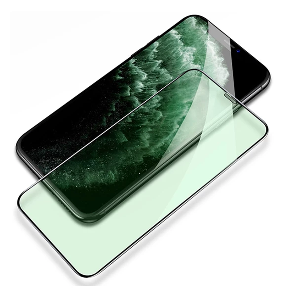 İPhone 11 Pro Max Anti -Blue Green Light Göz Korumalı Tempered Full Ekran Koruyucu