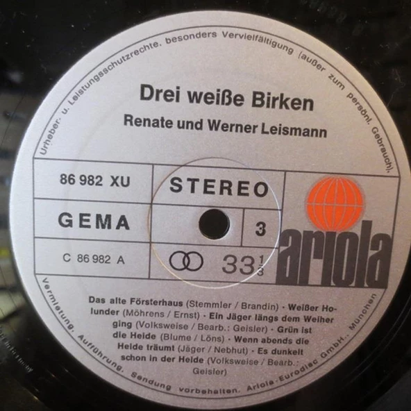 Renate Und Werner Leismann – Drei Weisse Birken 2xLP Pop Vinly Plak alithestereo - 4