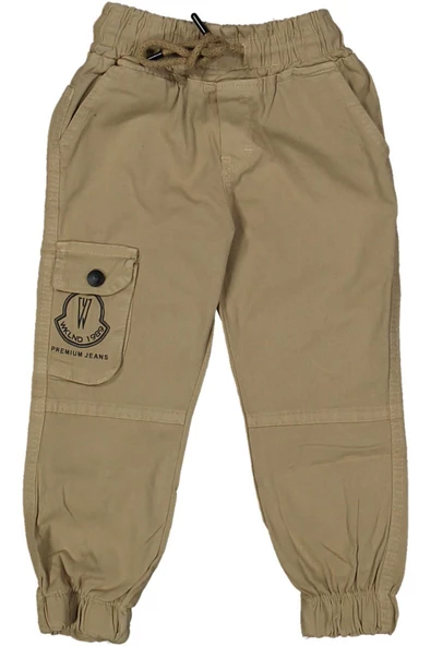 Erkek Çocuk Paça Ve Beli Lastikli Kargo Pantolon BGL-ST03621 - 3