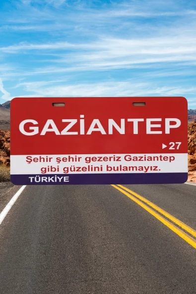 Gaziantep Şehir Temalı Plaka Sök-Tak Pratik yeni nesil ürün görseli