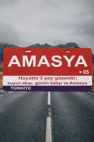 Amasya Şehir Temalı Plaka Sök-Tak Pratik yeni nesil