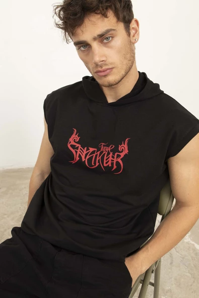 Tupac Ön Ve Arka Baskılı Kolsun Kapüşonlu T-Shirt - 11