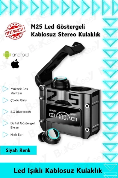 M25 Powerbank Özellikli Göstergeli Kablosuz Bluetooth Kulaklık Tüm Cihazlara Uyumlu Oyuncu Kulaklık - 9