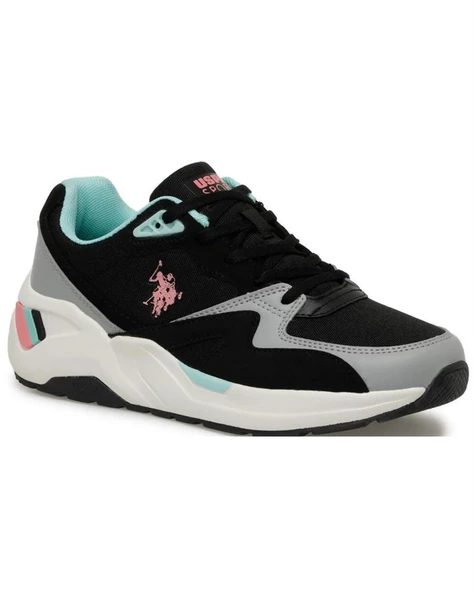 U.s. Polo Assn. Husky Wmn 4Fx Kadın Siyah-Pembe Sneaker Ayakkabı
