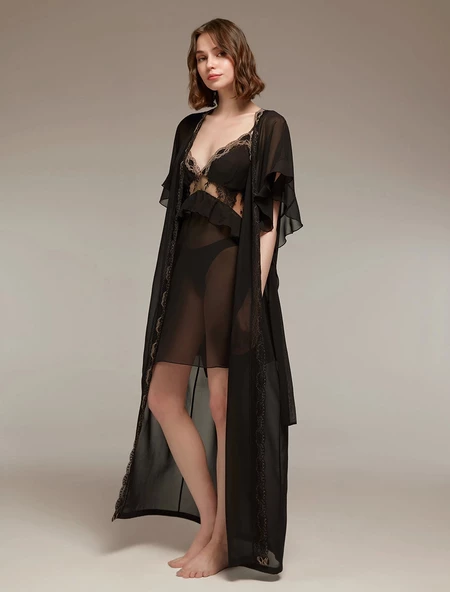 Pijama Takım Gecelik ve Sabahlık LP1341 2'li Set
