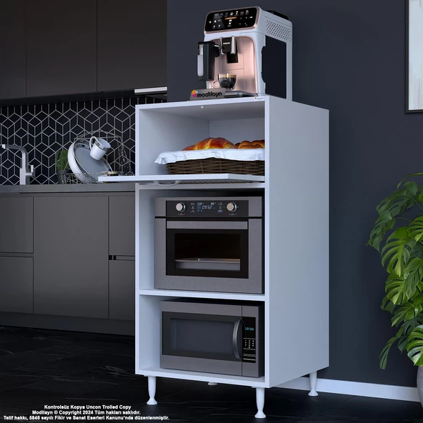 Modilayn SİLVA 59,6 x 119,2 x 56 cm Tek Kapaklı Ankastre Fırın ve Mutfak Dolabı - 3