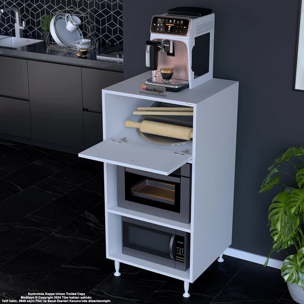 Modilayn SİLVA 59,6 x 119,2 x 56 cm Tek Kapaklı Ankastre Fırın ve Mutfak Dolabı - 4