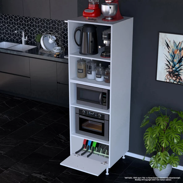 Modilayn SİLVA LOYA 59,6 x194,6 x56 cm Tek Kapaklı Ankastre ve Mutfak Dolabı - 3