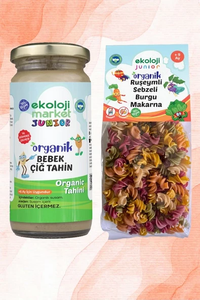 Organik Çiğ Tahin 230 gr + Organik Sebzeli Burgu Makarna 250 gr