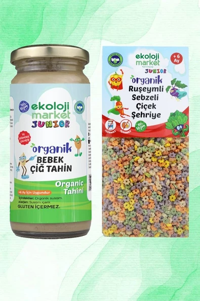 Organik Çiğ Tahin 230 gr + Organik Sebzeli Çiçek Şehriye 250 gr