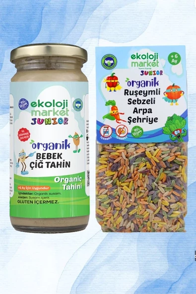 Organik Çiğ Tahin 230 gr + Organik Sebzeli Arpa Şehriye 250 gr