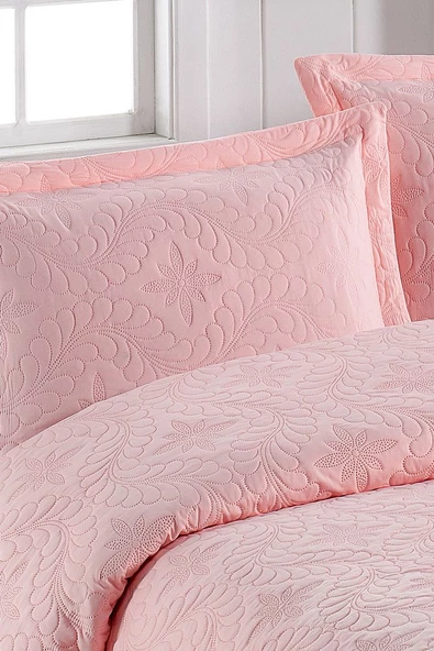 Ivy Pudra Çift Kişilik Microfiber Kapitone Yatak Örtüsü - 2