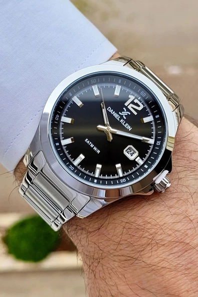 Daniel Klein DKISTE1056 Kadranı Siyah Kordonu Gümüş Renk Hediye Paketli İç Göstergeleri Aktif Erkek Kol Saati - 3