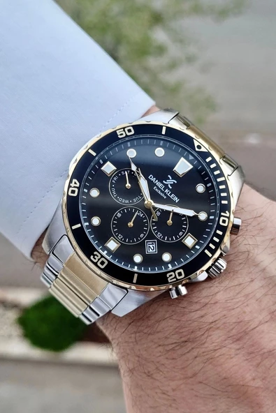 Daniel Klein DKISTE1059 Gold Gümüş Renk İç Göstrgeleri Aktif Hediye Paketli Erkek Kol Saati - 3