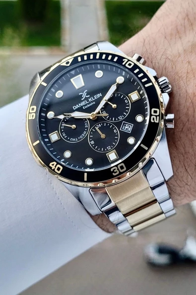 Daniel Klein DKISTE1059 Gold Gümüş Renk İç Göstrgeleri Aktif Hediye Paketli Erkek Kol Saati