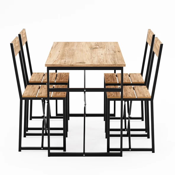 Eportatif Atlantik Mutfak Masası Yemek Masası Takımı 1004 - 6