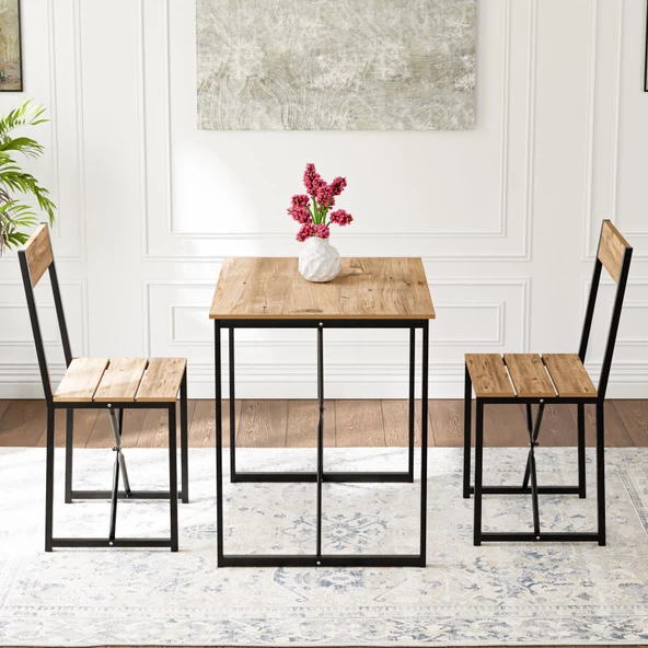 Eportatif Mutfak Masası 2 Kişilik Balkon Masa Takımı 1006 - 4