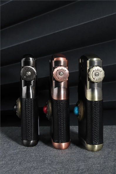 Silvio Monetti  Siyah Renk Özel Tasarım Renkli Taşlı Benzinli Çakmak  24CSM896TR01 - Resim 7