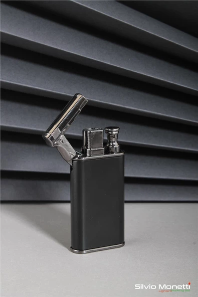 Silvio Monetti Siyah Özel Tasarım Gazlı Çakmak 24CSM801FMR01 - Resim 4