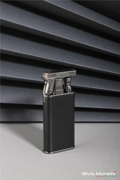 Silvio Monetti Siyah Özel Tasarım Gazlı Çakmak 24CSM801FMR01 - Resim 2