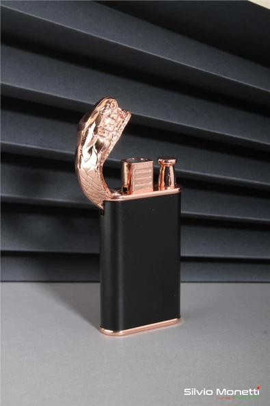 Silvio Monetti Bronz Yılan Kobra Model Gazlı Çakmak 24CSM805MYNR01 - Resim 2