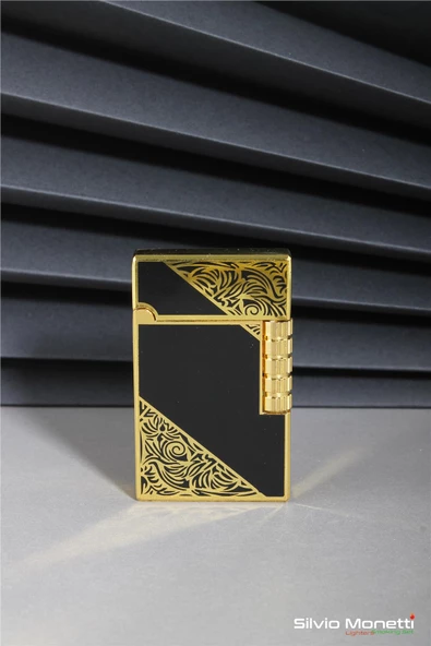 Silvio Monetti Siyah Özel Tasarım Kapaklı Model Gazlı Çakmak 24CSM812BTR02 ürün görseli 1