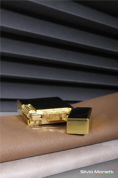 Silvio Monetti Siyah Altın Özel Tasarım Kapaklı Model Gazlı Çakmak 24CSM812BTR04 - Resim 4