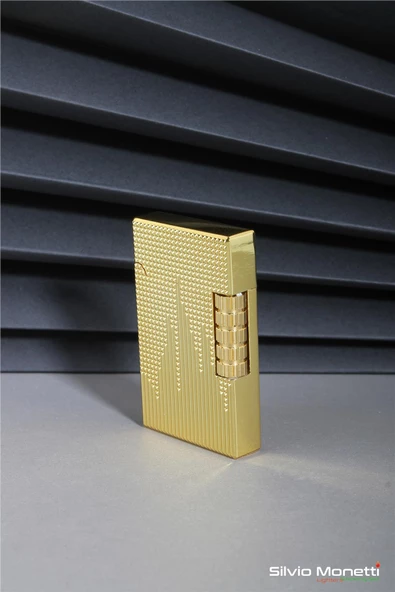 Silvio Monetti Altın Özel Tasarım Kapaklı Model Gazlı Çakmak 24CSM812BTR01 - Resim 2