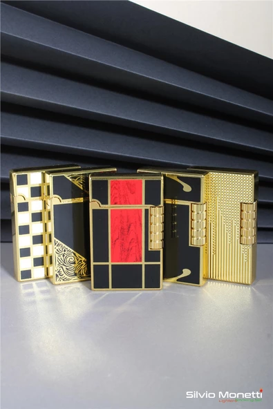 Silvio Monetti Siyah Özel Tasarım Kapaklı Model Gazlı Çakmak 24CSM812BTR02 - Resim 5