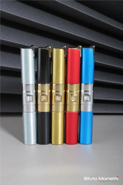 Silvio Monetti Kırmızı Taşlı İnce Tasarım Gazlı Çakmak 24CSM837MR02 - Resim 2