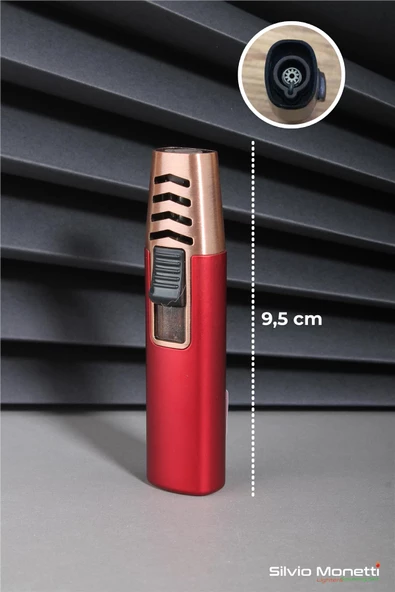 Silvio Monetti Kırmızı Özel Tasarım Pürmüz Gazlı Çakmak 24CSM843MR04 - Resim 2