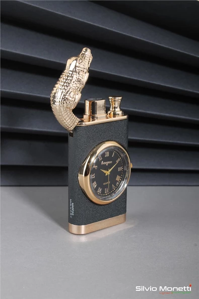 Silvio Monetti Siyah Saatli Özel Tasarım Gazlı Çakmak 24CSM917MR01 - Resim 3
