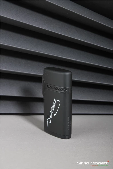 Silvio Monetti Siyah Özel Tasarım Mustafa Kemal Atatürk İmza Gazlı Çakmak 24CSM913BYR03 - Resim 2