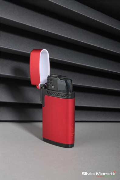 Silvio Monetti Kırmızı Kapaklı Özel Tasarım Gazlı Çakmak 24CSM913R03 - Resim 2
