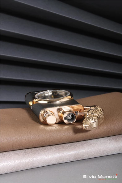 Silvio Monetti Siyah Saatli Özel Tasarım Gazlı Çakmak 24CSM917MR01 - Resim 4