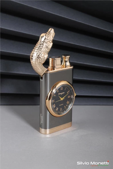 Silvio Monetti Siyah Saatli Özel Tasarım Gazlı Çakmak 24CSM917MR02 - Resim 3
