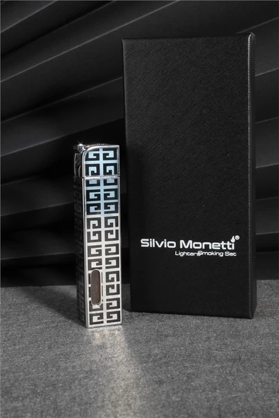 Silvio Monetti  Siyah Renk Kapaklı Pürmüz Gazlı Çakmak  24CSM897MR01 - Resim 2